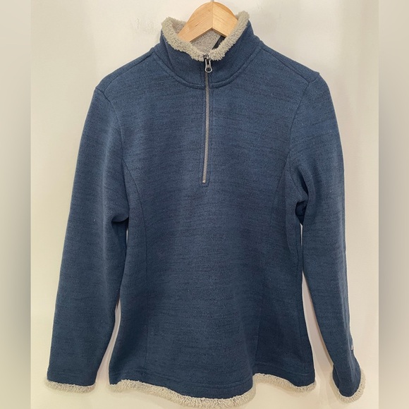 Kuhl Alaska Womens Quarter-Zip Fleece Pullover Sweatshirt Blue Outdoors Womens L - Picture 2 of 9